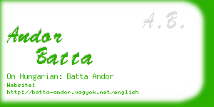 andor batta business card